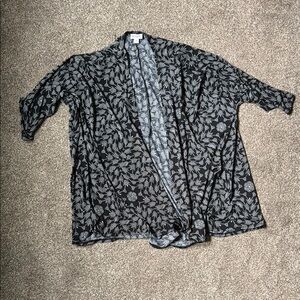 LuLaRoe Black and Gray Floral Cardigan